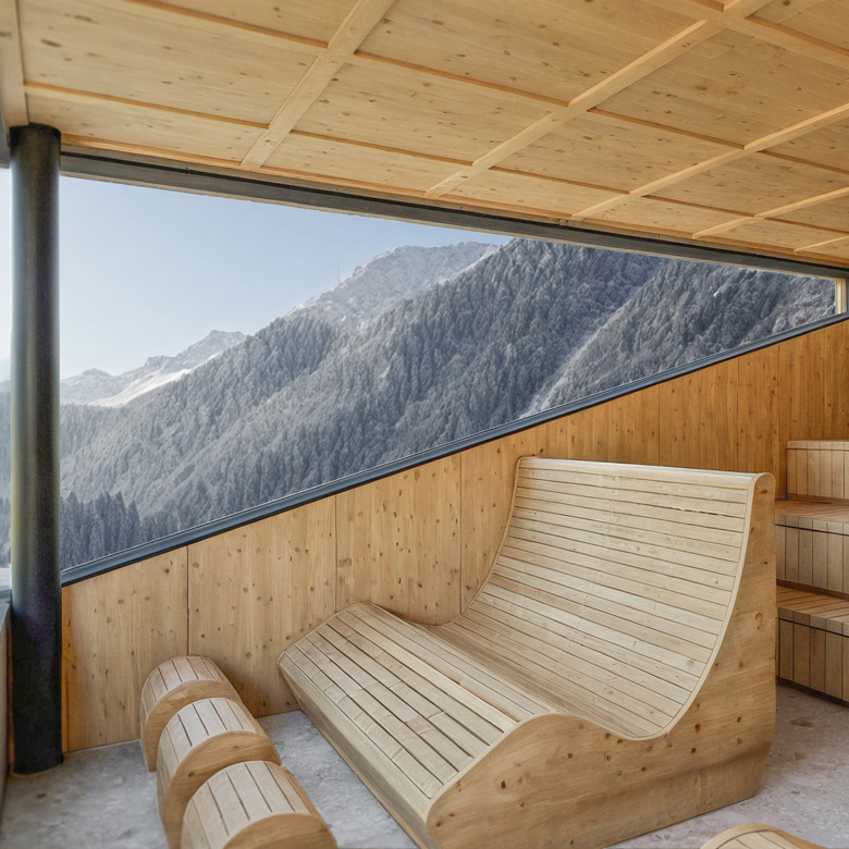 Wellness - Adulty Only SPA - Sauna mit Bergblick