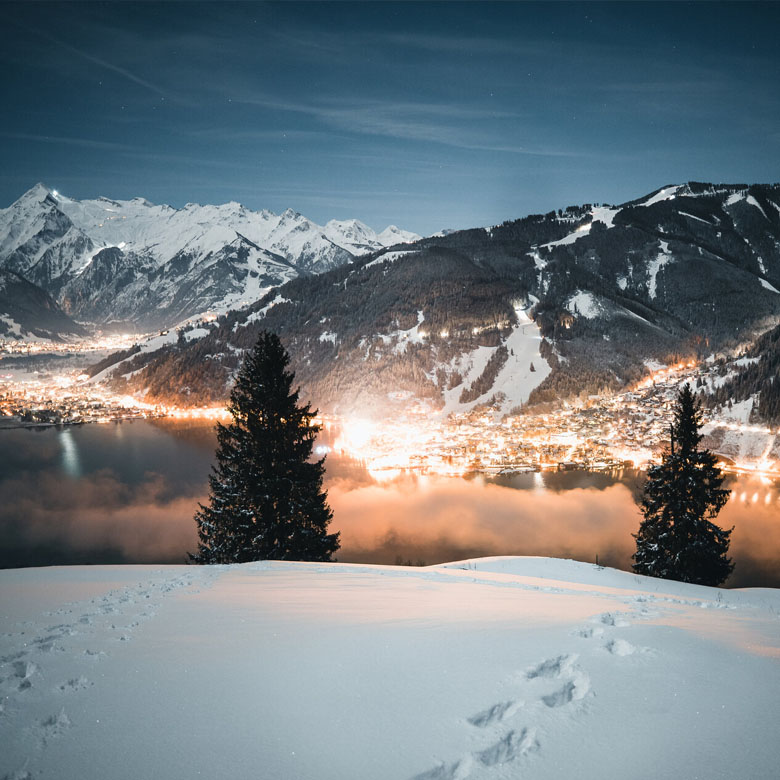 Kaprun bei Nacht im Winterurlaub. © TVB Zell am See - Kaprun